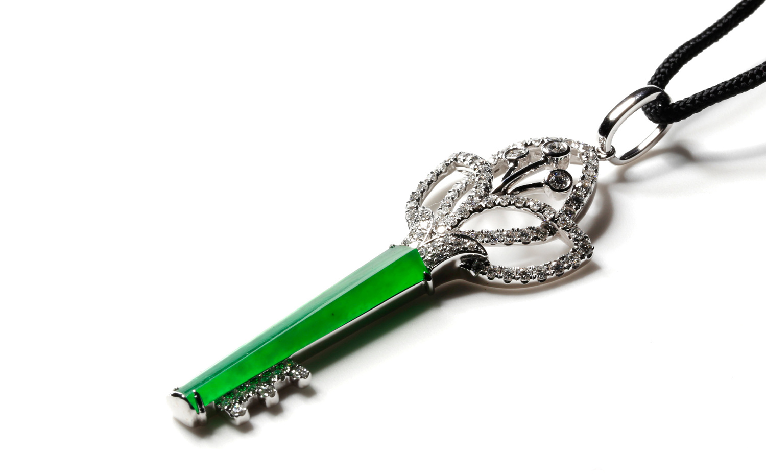 Queen's Jewellery Jadeite Key Pendent - Lotus