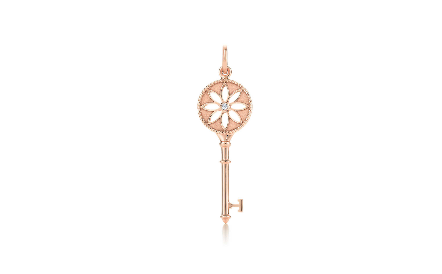 Tiffany Keys Daisy Key Pendant in Rose Gold with Diamond