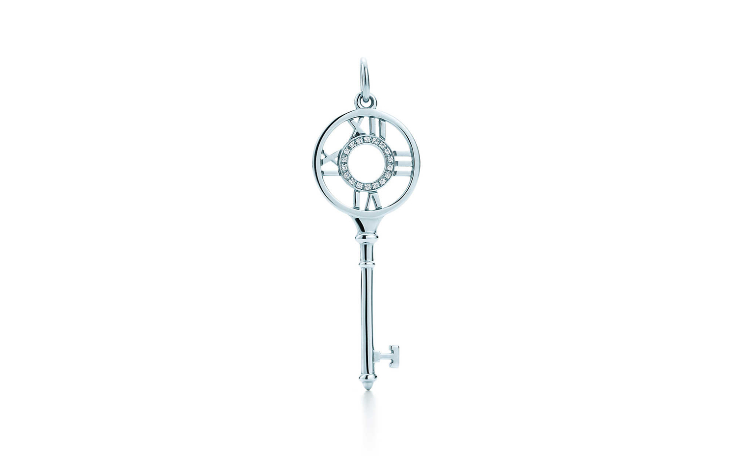 Tiffany Keys Atlas® 18K白金鑽石鑰匙吊墜