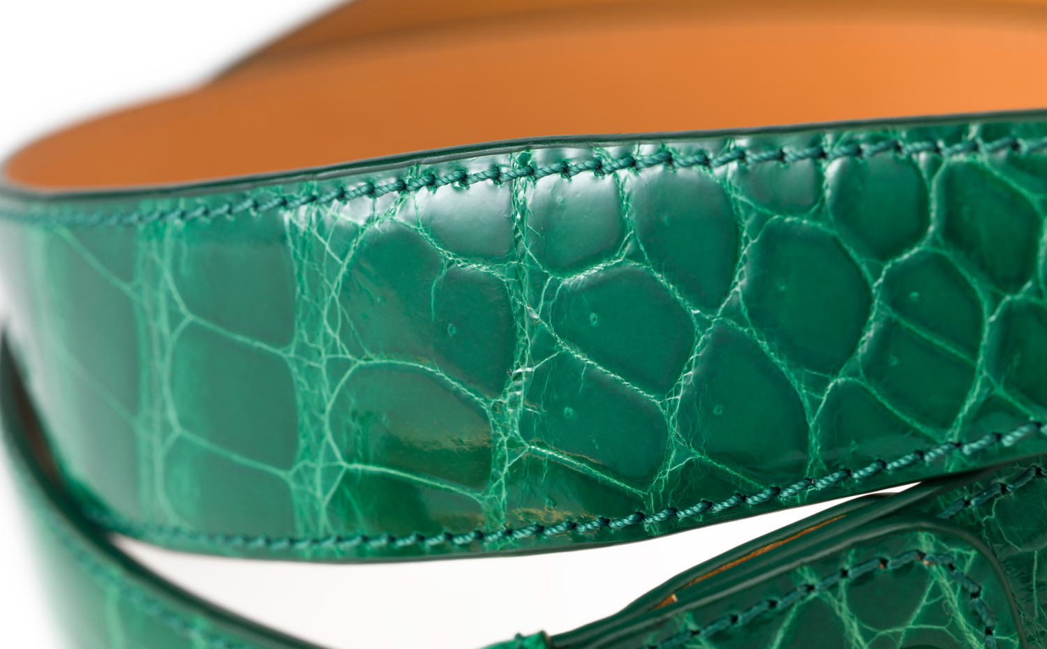 KWANPEN Men's Deluxe Crocodile Belt - Emerald