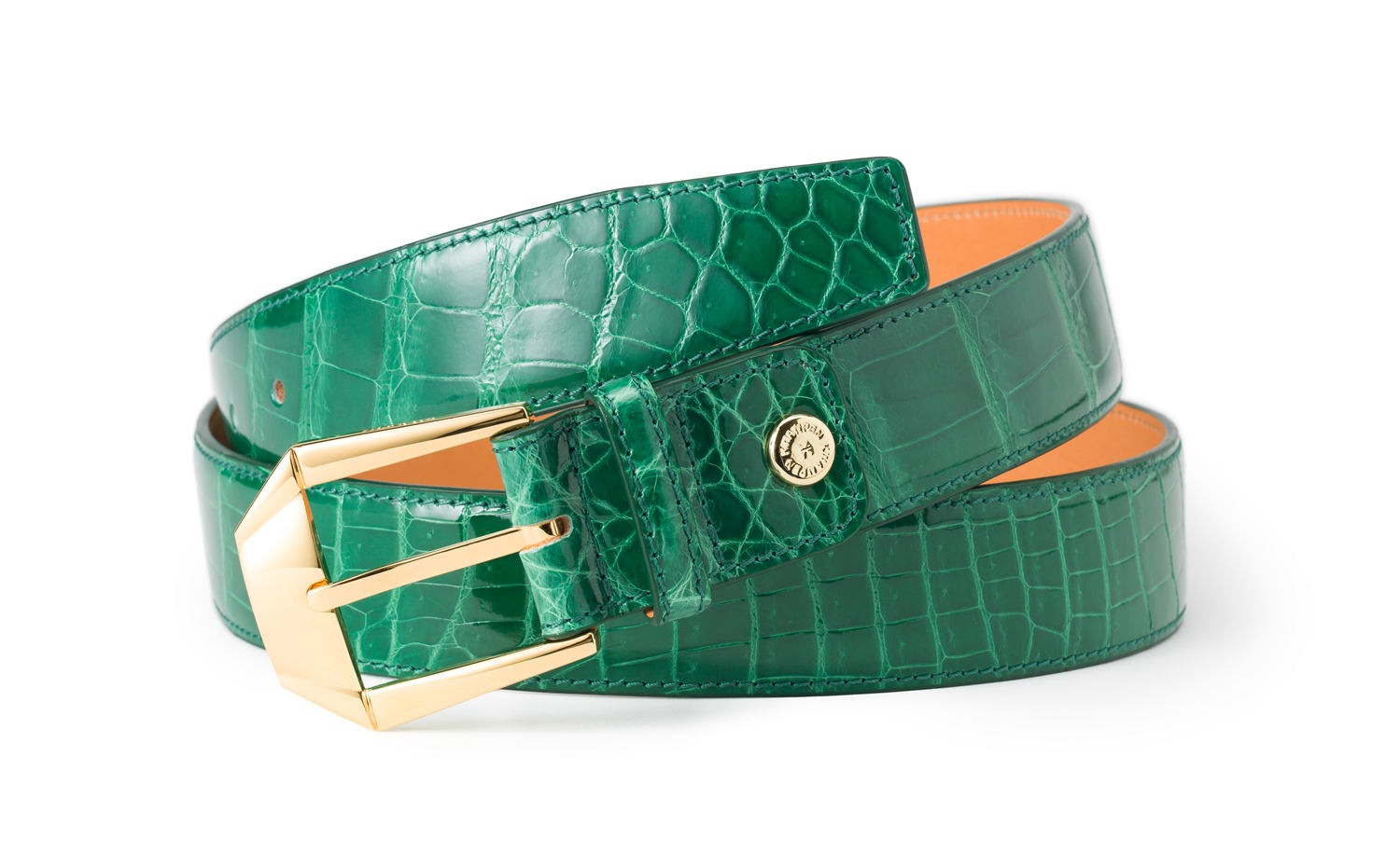 KWANPEN Men's Deluxe Crocodile Belt - Emerald