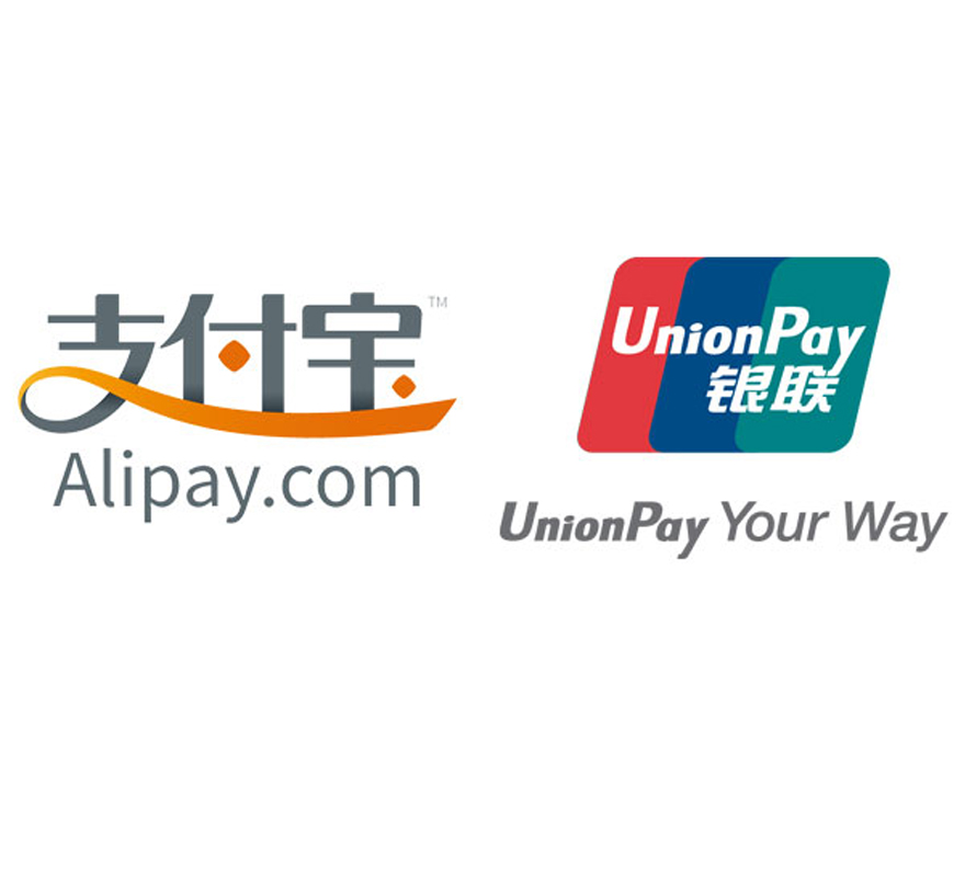 Alipay と UnionPay が利用可能