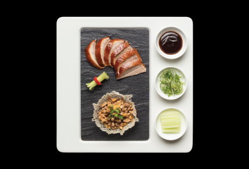 Roasted whole duck Beijing style with condiments